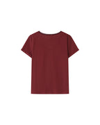Burgundy V-Neck T-Shirt Space