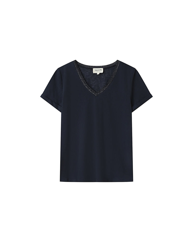 Navy Space V-Neck T-Shirt