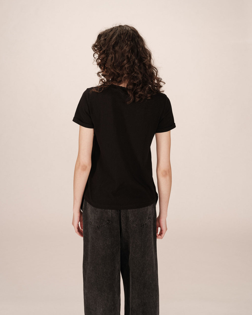 Black V-Neck T-Shirt Space