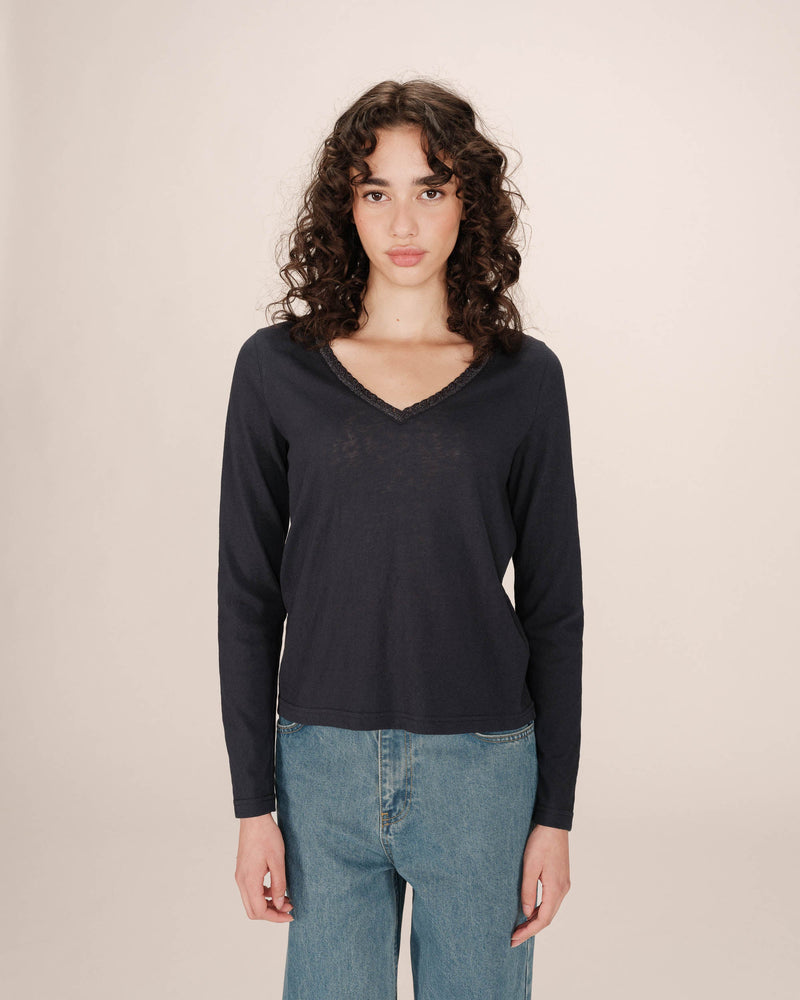 Selton Navy V-Neck T-Shirt