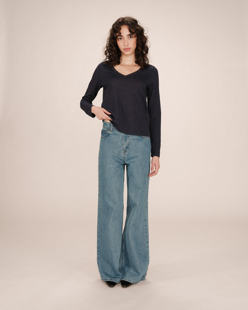 Selton Navy V-Neck T-Shirt