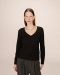 V-Neck T-Shirt Black Selton