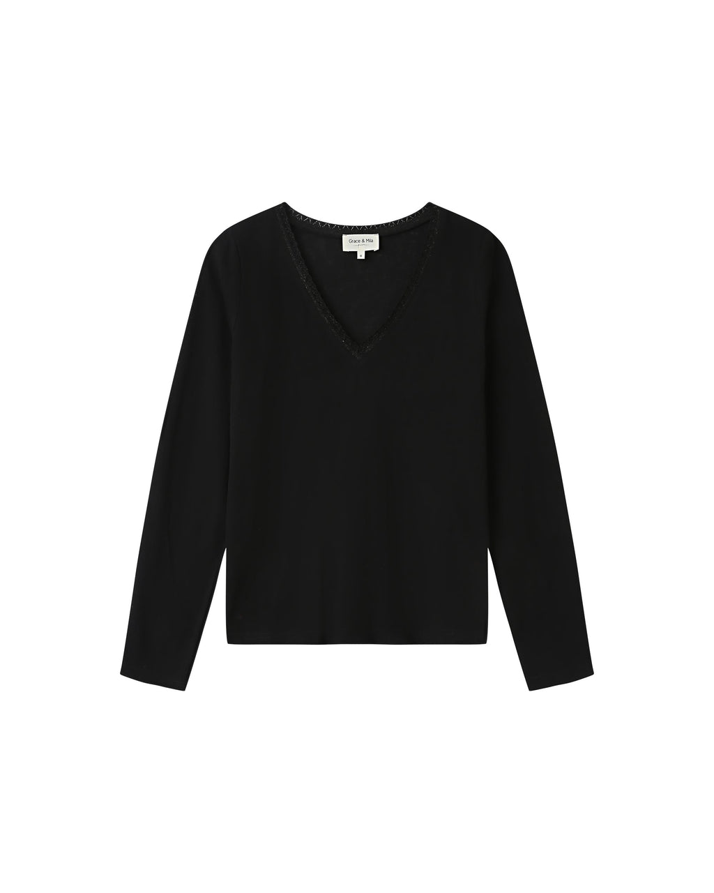 V-Neck T-Shirt Black Selton