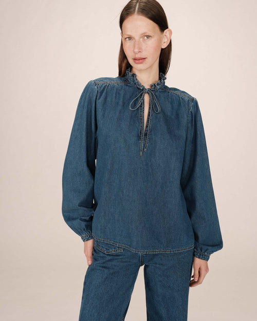 Blouse En Denim Medium Blue Salsa
