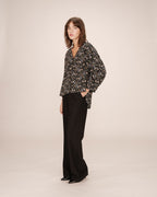 Floral Print Blouse Black Secrete