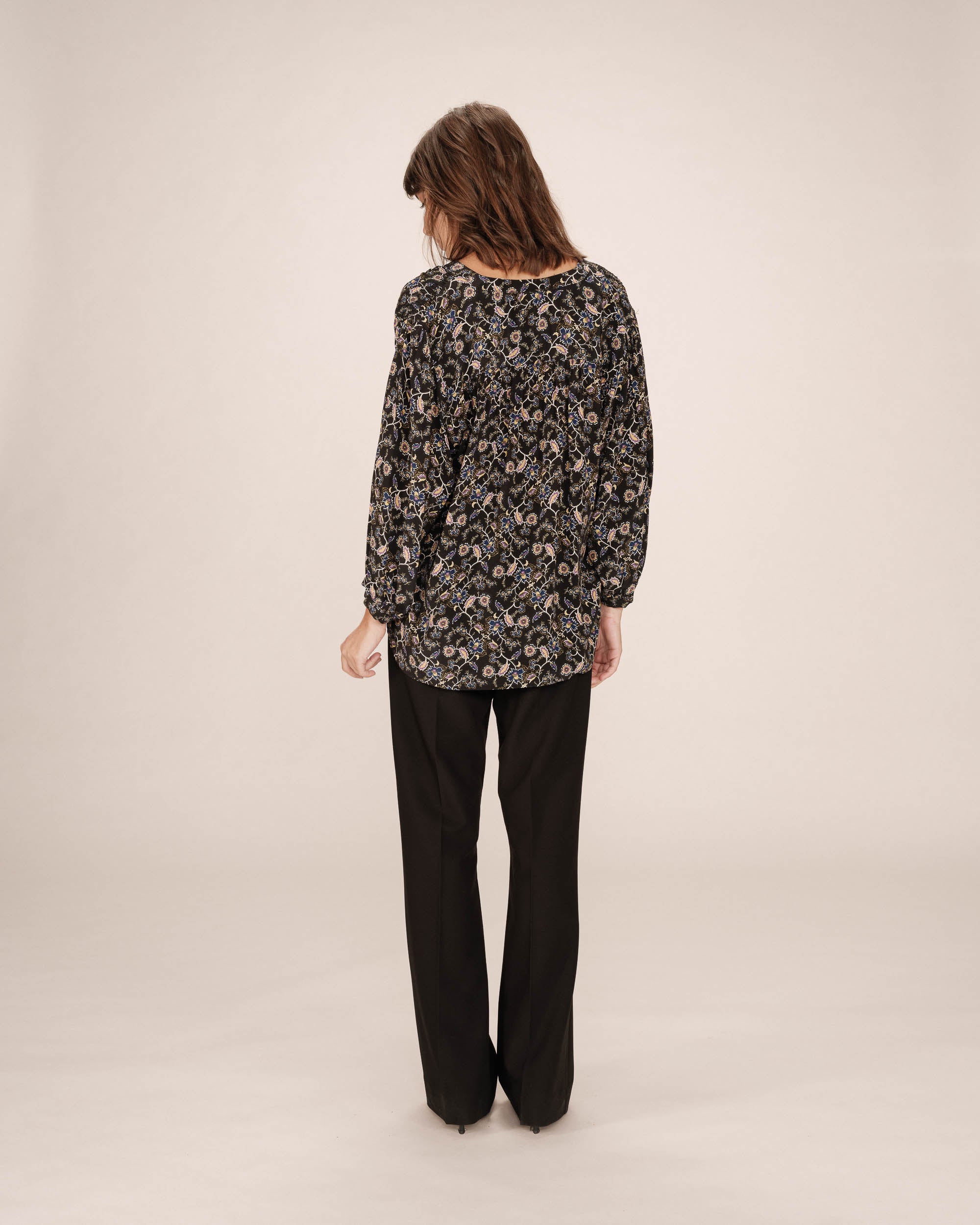 Floral Print Blouse Black Secrete