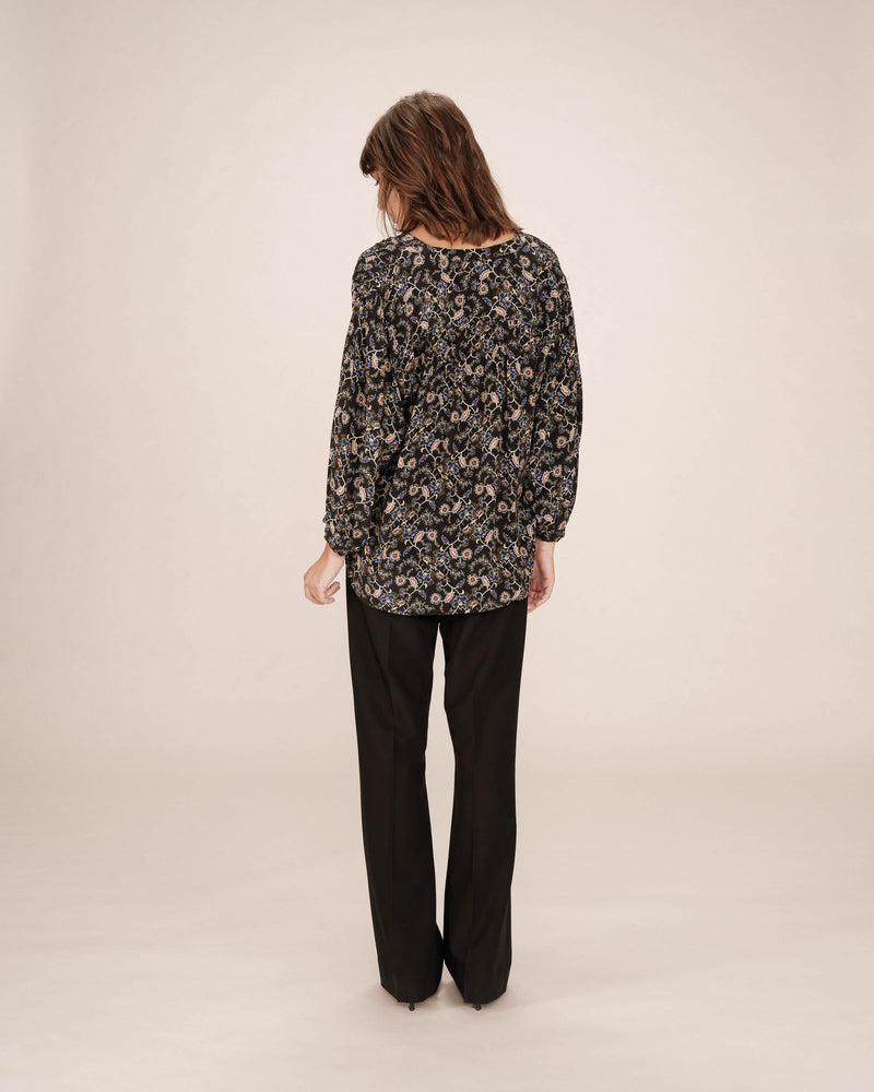 Secrete Black Floral Print Blouse