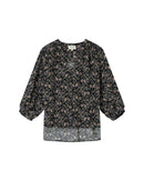 Secrete Black Floral Print Blouse