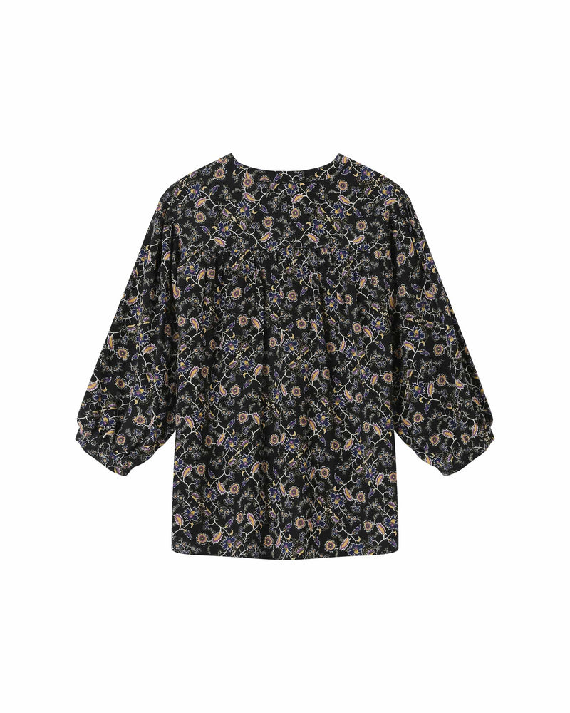 Secrete Black Floral Print Blouse