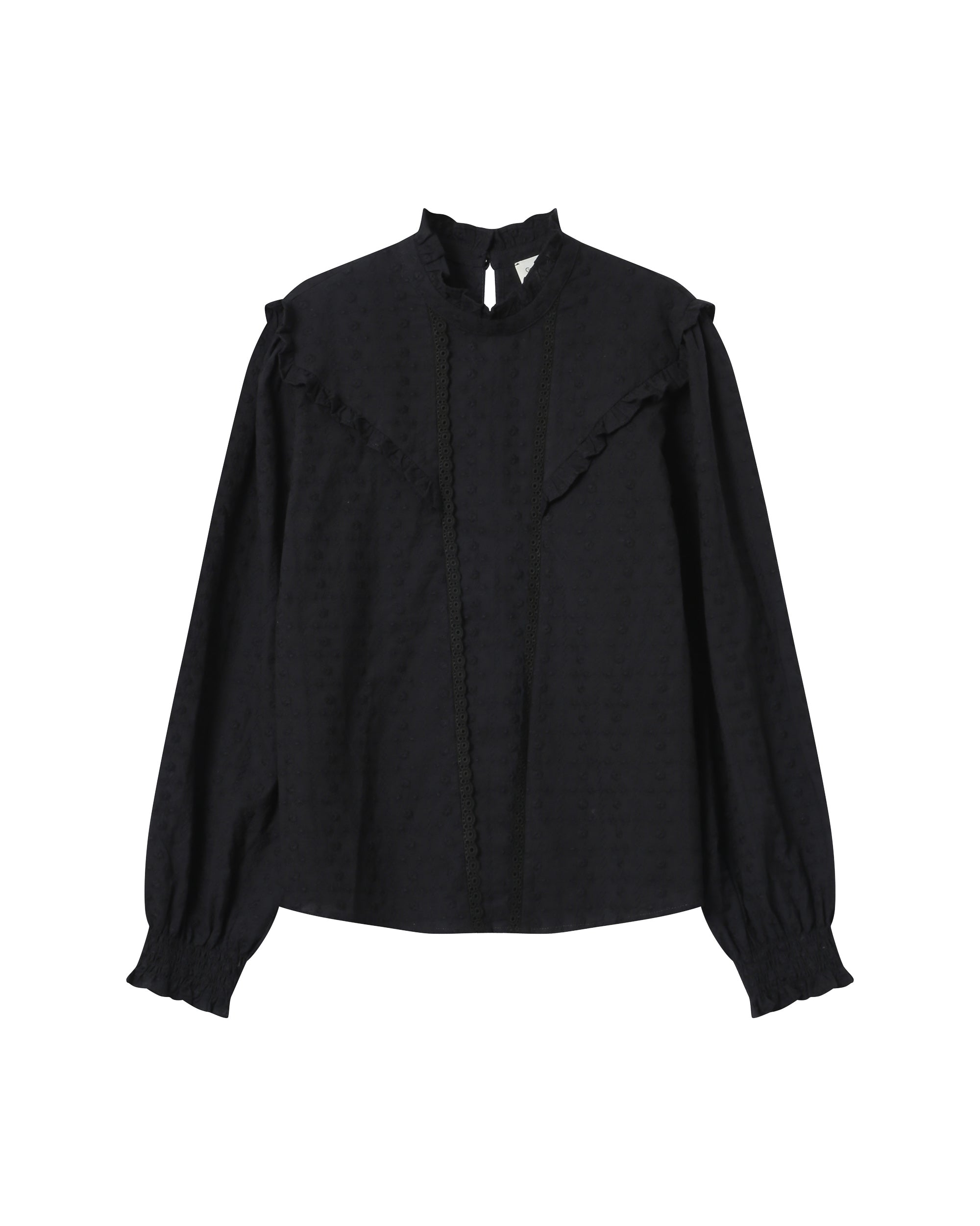 Frill Blouse Black Seduisante