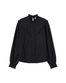 Seductive Black Ruffled Blouse