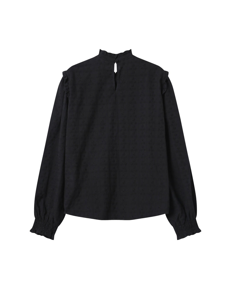 Seductive Black Ruffled Blouse