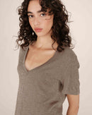 Greige Stardust V-Neck T-Shirt