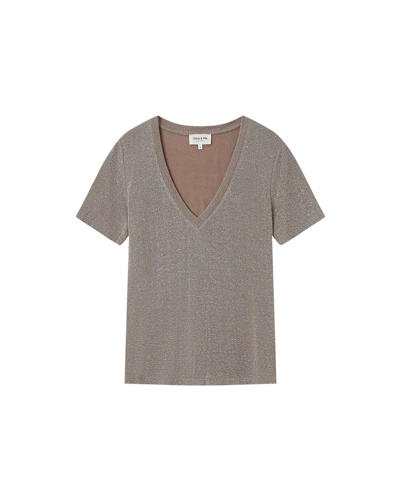 Greige Stardust V-Neck T-Shirt