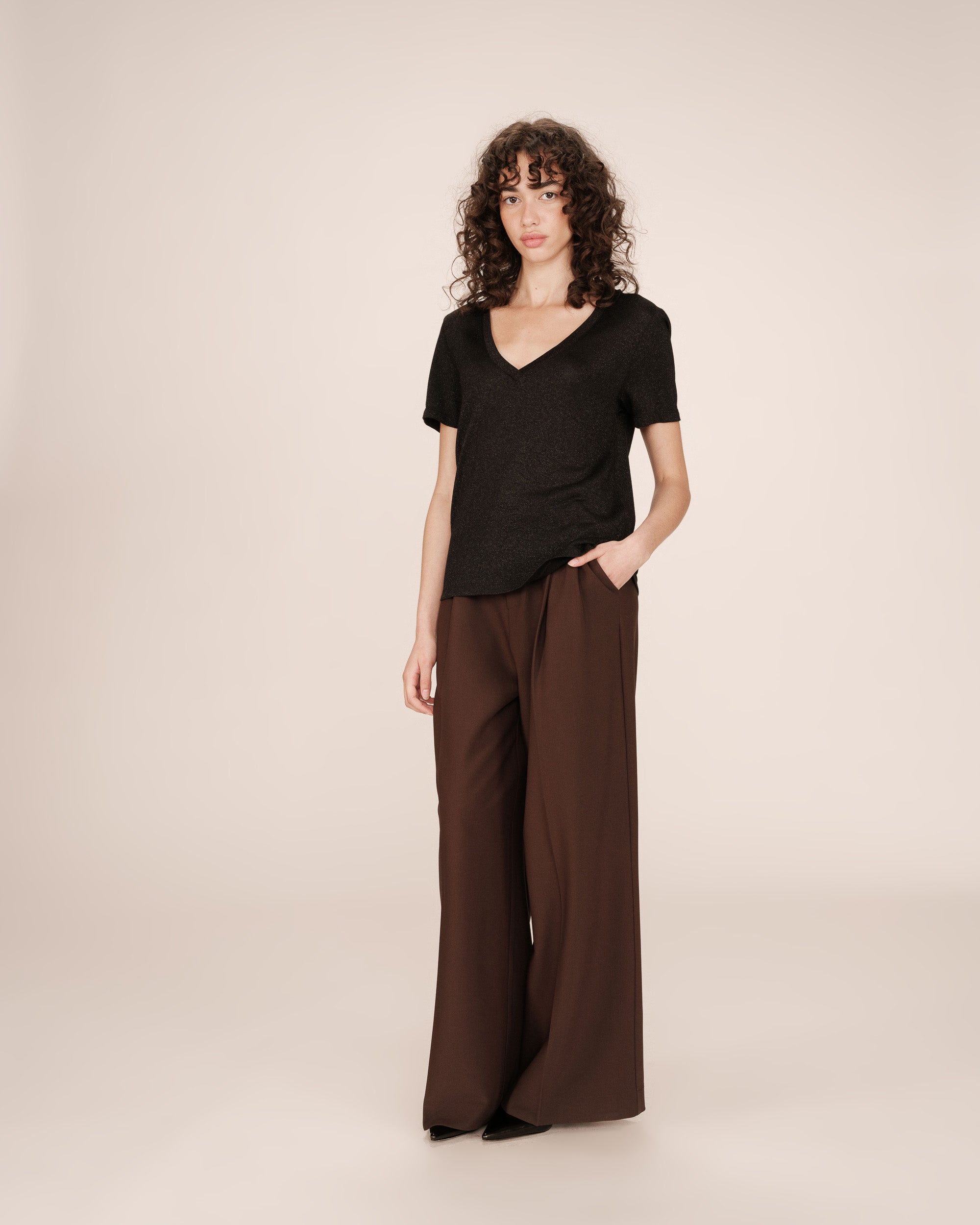 Black V-Neck T-Shirt Stardust