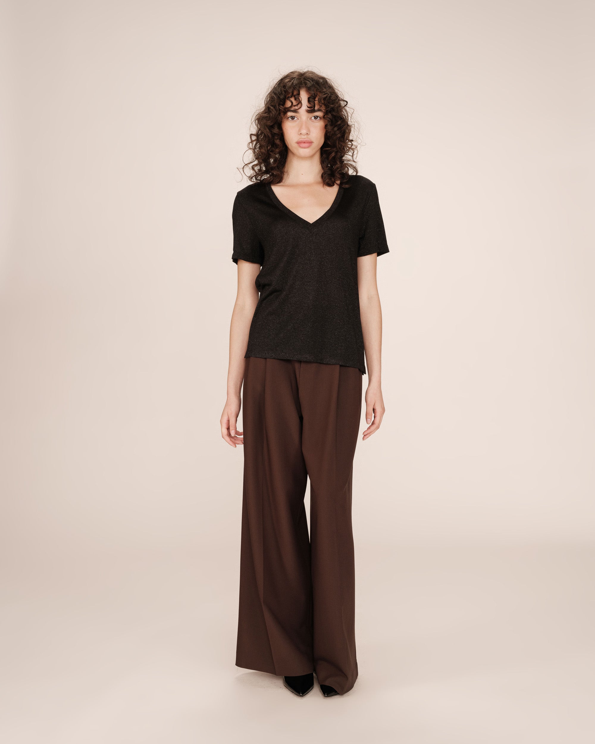 Black V-Neck T-Shirt Stardust