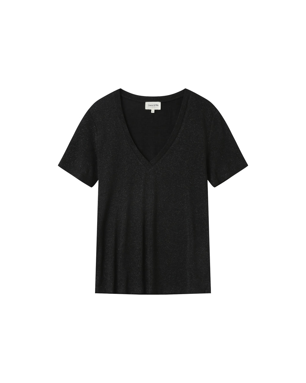 Black V-Neck T-Shirt Stardust