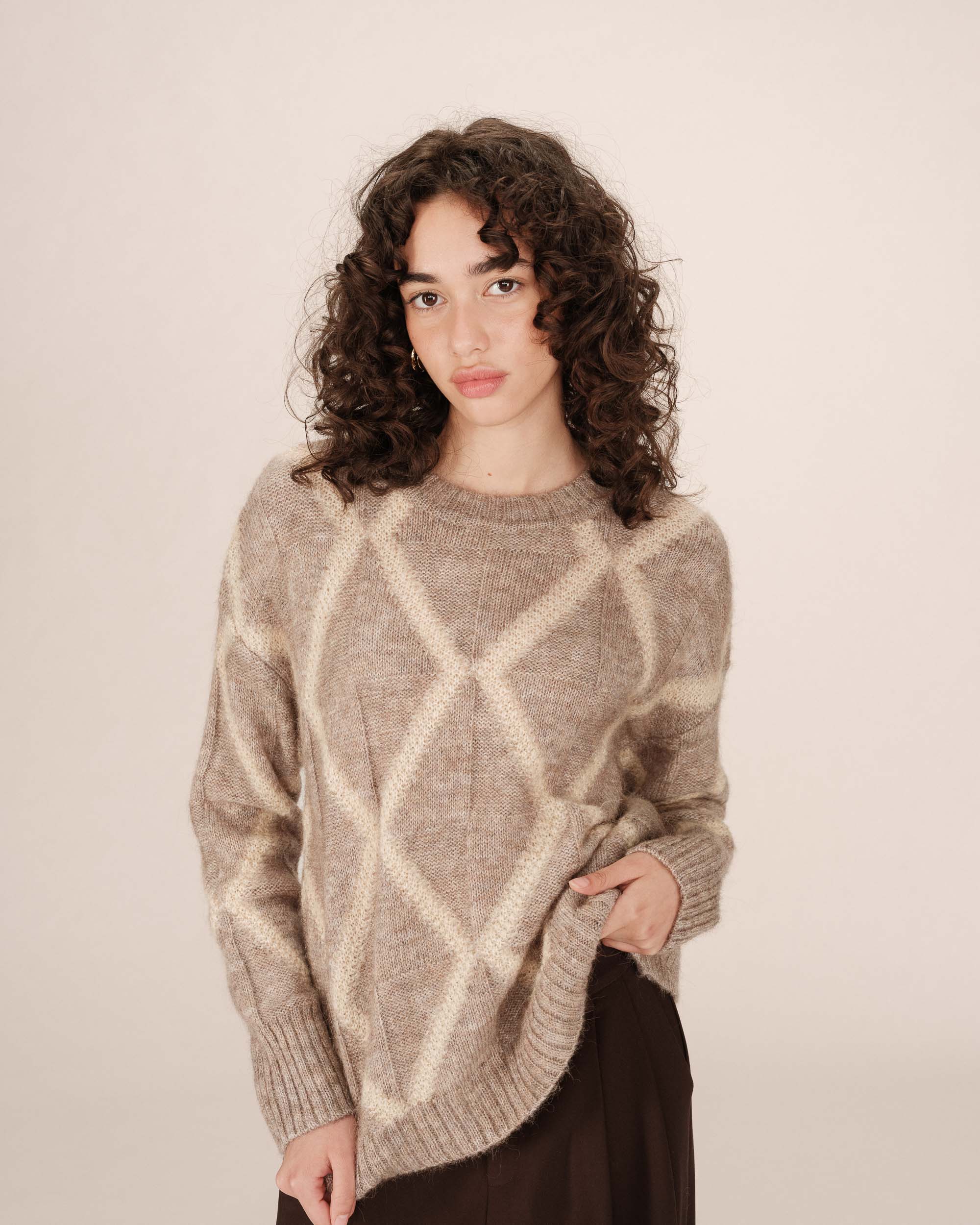 Greige Patterned Jumper Salinger