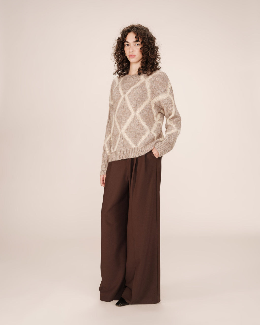 Greige Patterned Jumper Salinger