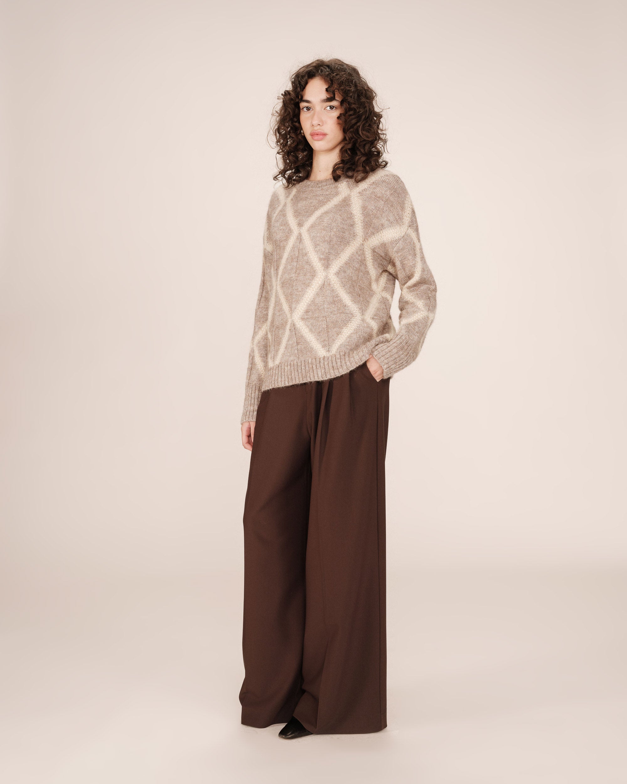 Greige Patterned Jumper Salinger