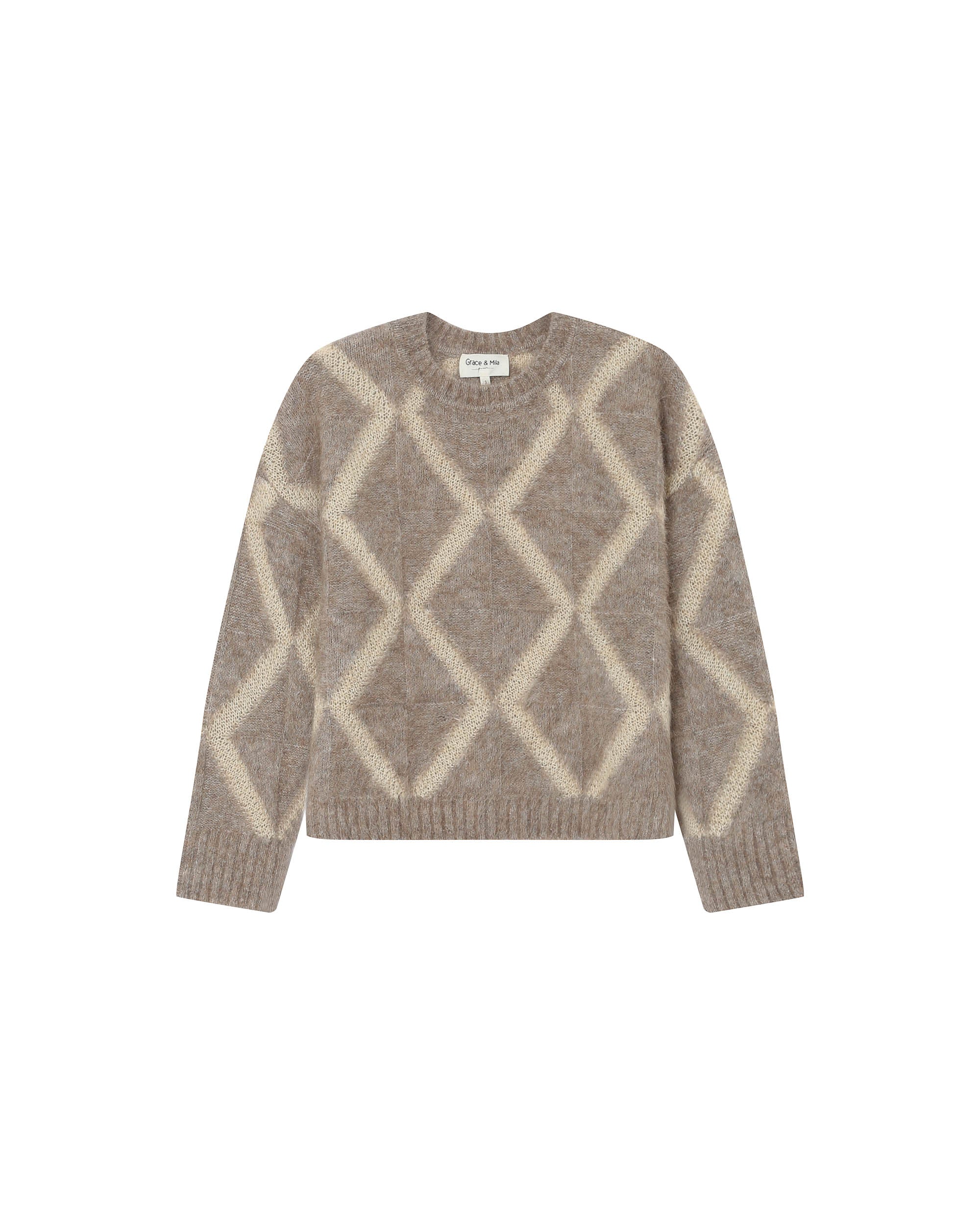 Greige Patterned Jumper Salinger