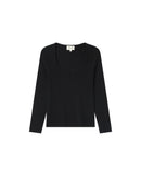 Salem Black Slit Neck Sweater