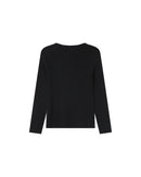 Salem Black Slit Neck Sweater