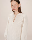 Serinda Tied Neck Blouse Ecru
