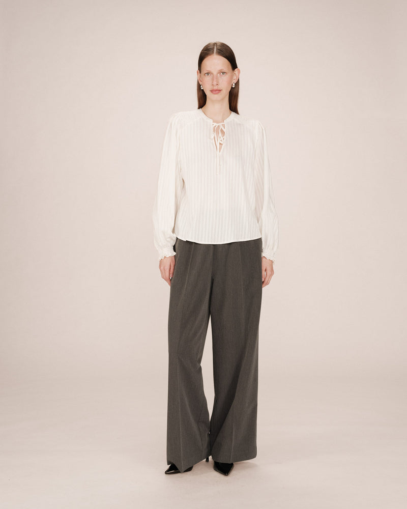 Serinda Tied Neck Blouse Ecru