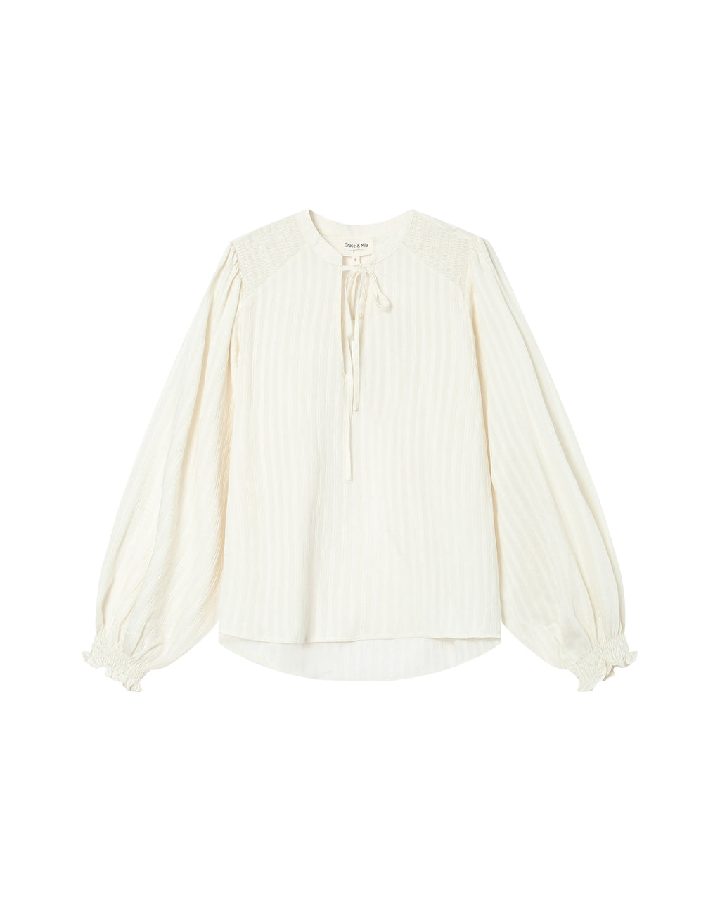 Blusa Cuello Anudado Crudo Serinda