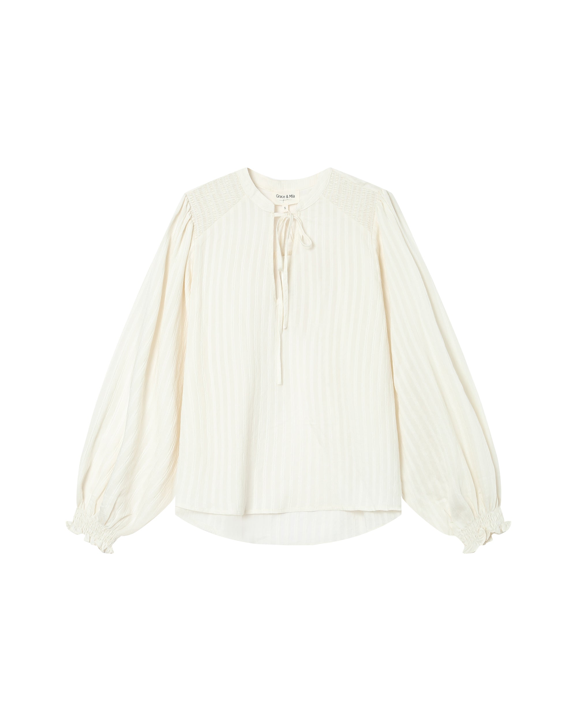 Blusa Cuello Anudado Crudo Serinda