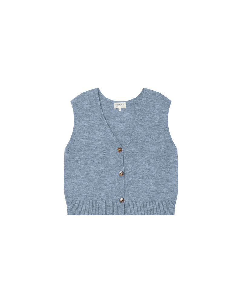 Cornflower Santa Sleeveless Cardigan