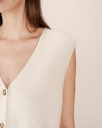 Sleeveless Cardigan Ivory Santa