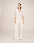 Sleeveless Cardigan Ivory Santa
