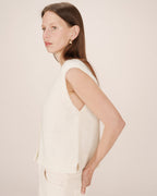 Sleeveless Cardigan Ivory Santa