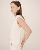 Ivory Santa Sleeveless Cardigan