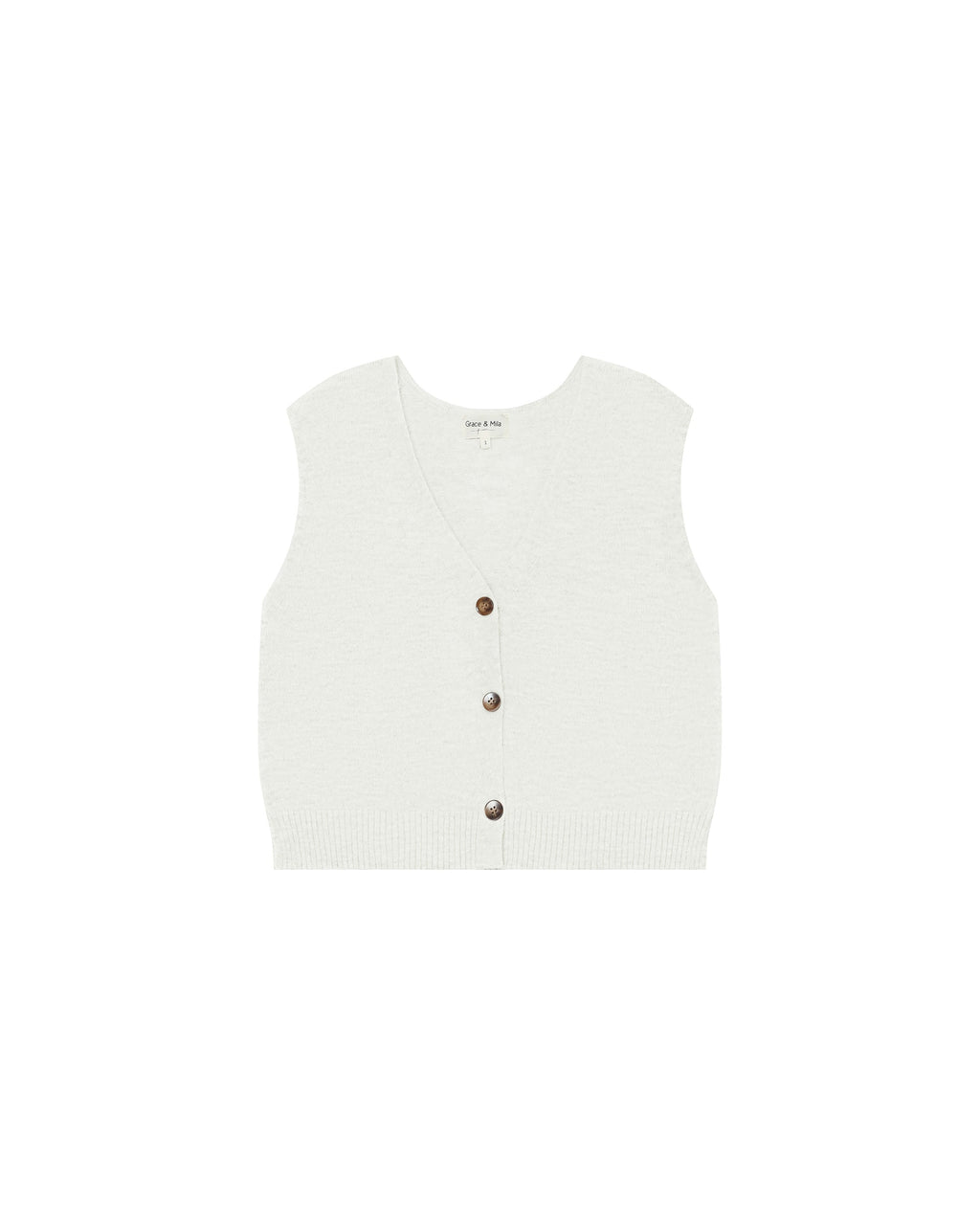 Sleeveless Cardigan Ivory Santa