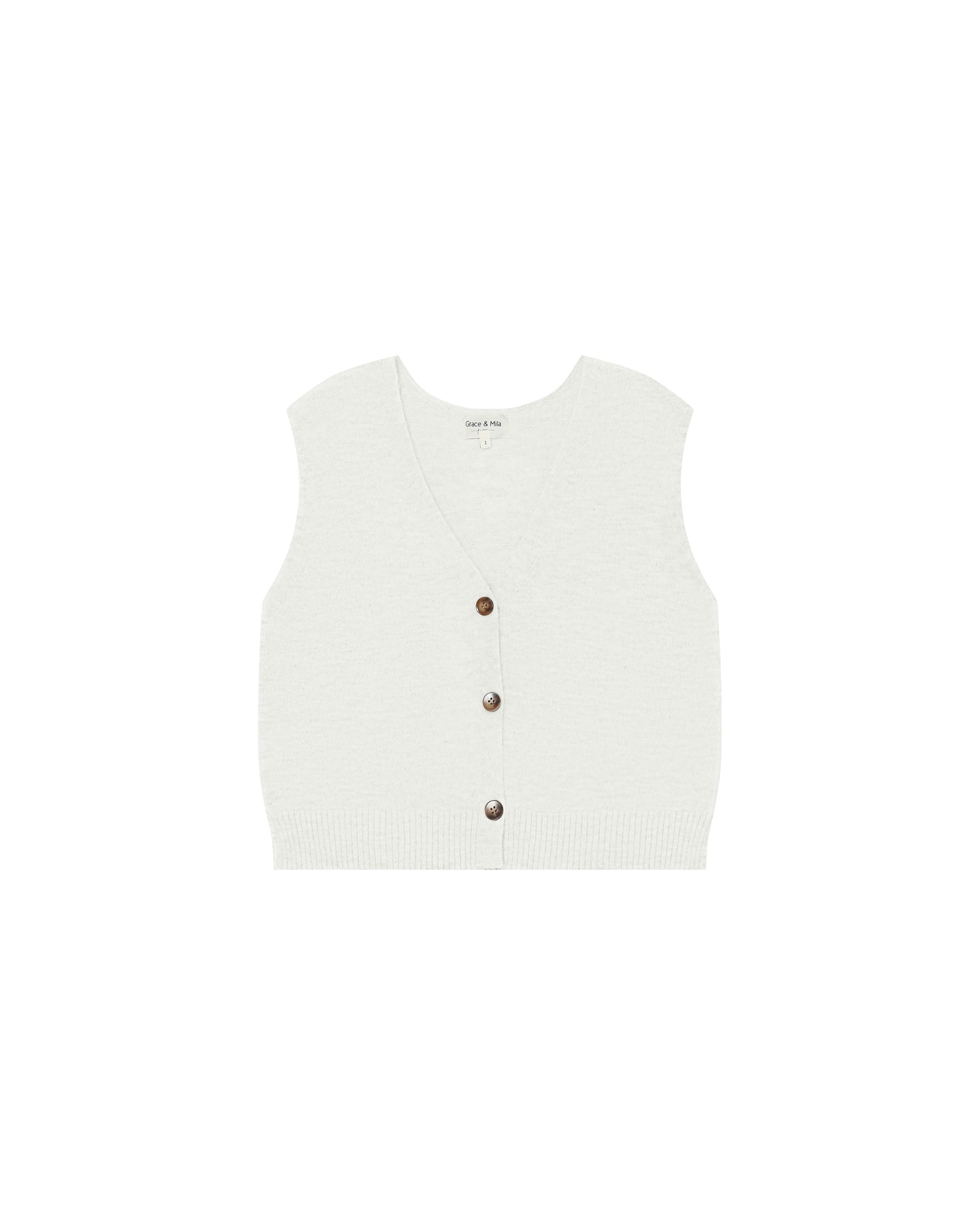 Sleeveless Cardigan Ivory Santa
