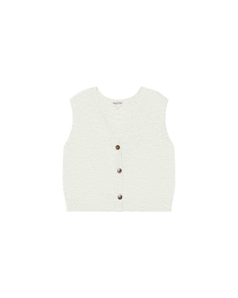 Ivory Santa Sleeveless Cardigan