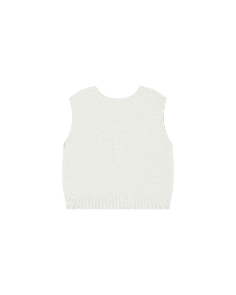 Ivory Santa Sleeveless Cardigan