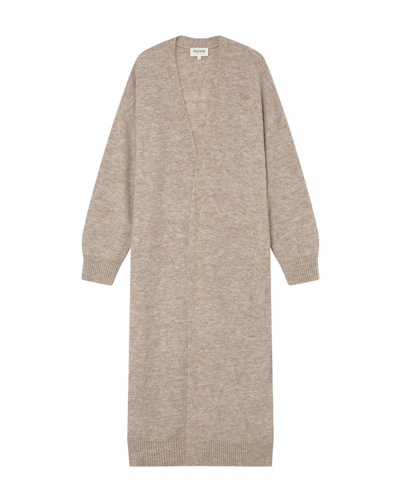 Santiago Beige Long Cardigan
