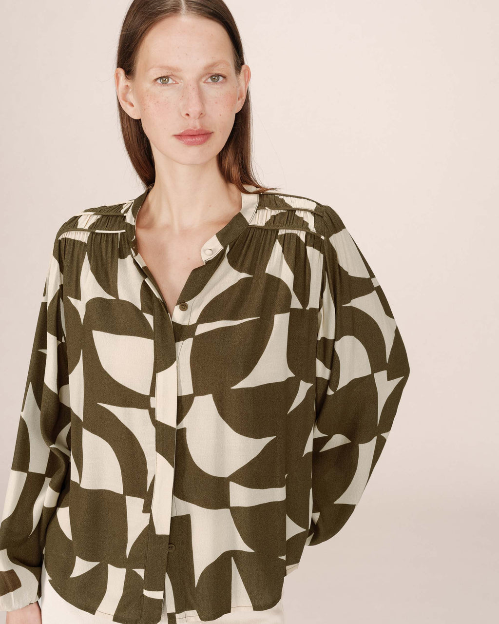 Blusa Estampado Bicolor Oliva Sorpresa