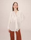 Splendid Ecru Pussy Collar Blouse