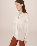 Splendid Ecru Pussy Collar Blouse