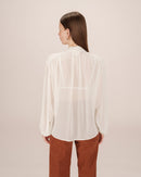 Splendid Ecru Pussy Collar Blouse