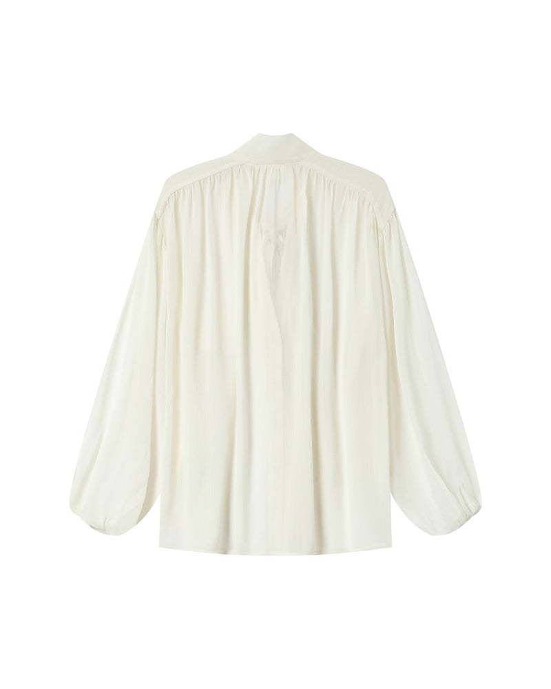 Splendid Ecru Pussy Collar Blouse