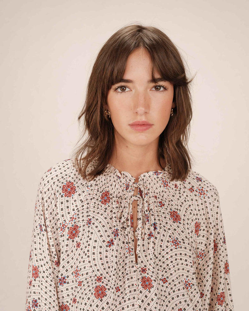 Scarlett Ecru Printed Blouse
