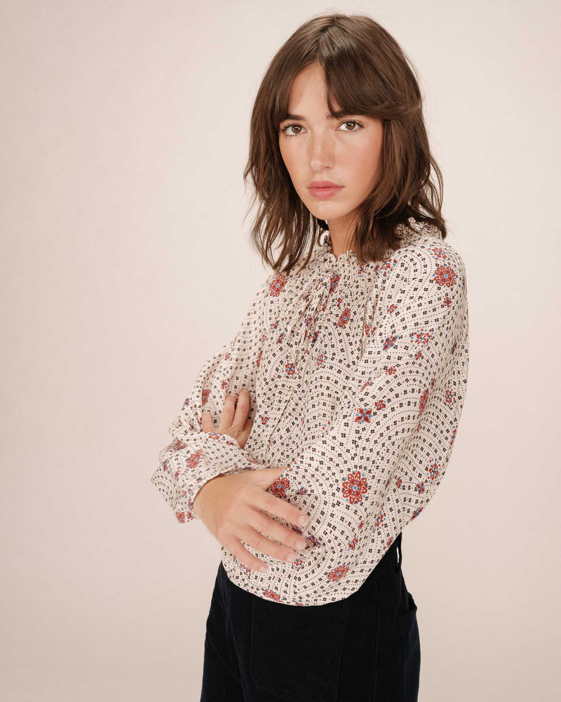 Scarlett Ecru Printed Blouse