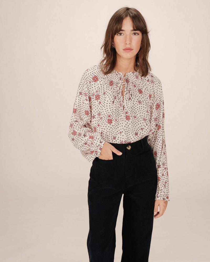 Scarlett Ecru Printed Blouse