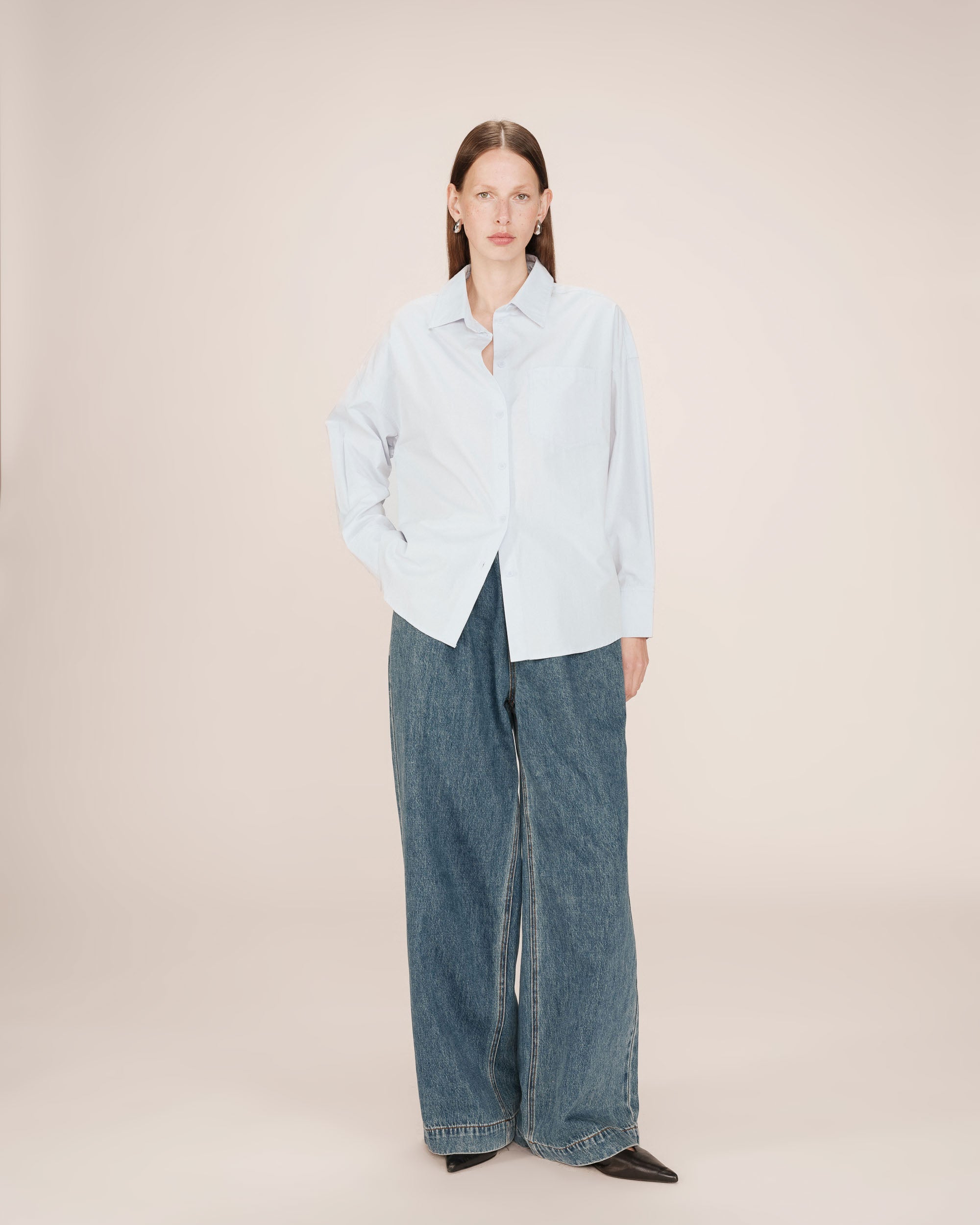 Camisa Oversize Azul Aciano Sira